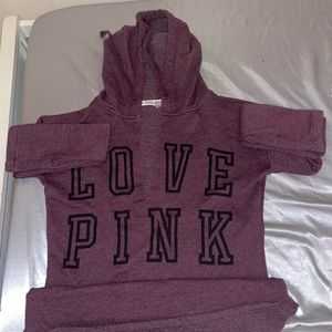 Victoria secret pink v-neck pull over burgundy and black